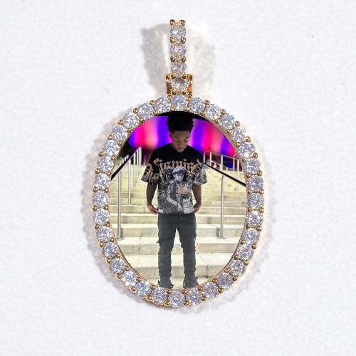 3D Oval Custom Picture Pendant