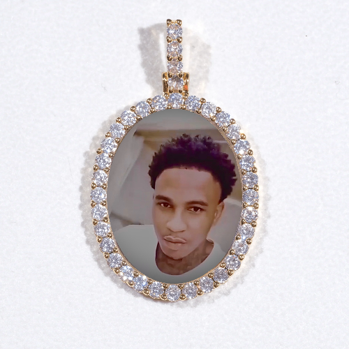 3D Oval Custom Picture Pendant