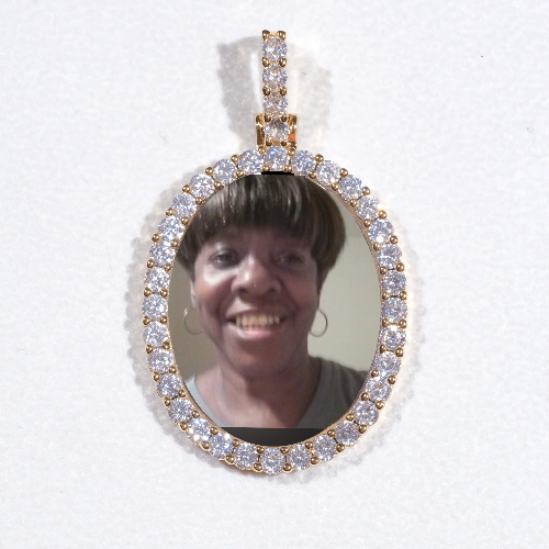 3D Oval Custom Picture Pendant