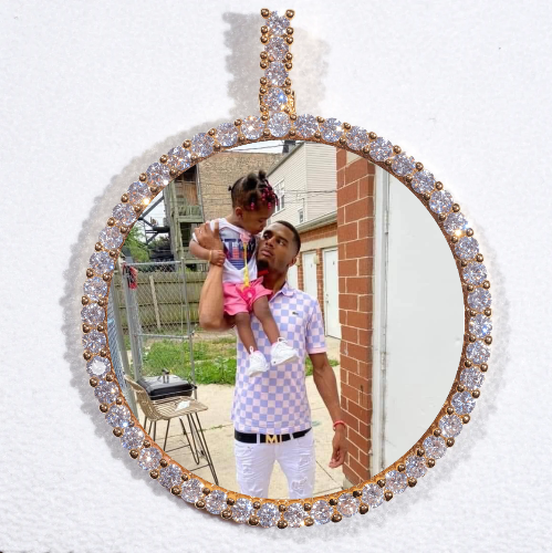 LARGE 3D CIRCLE CUSTOM PICTURE PENDANT