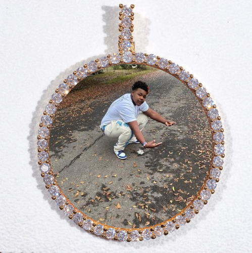 LARGE 3D CIRCLE CUSTOM PICTURE PENDANT