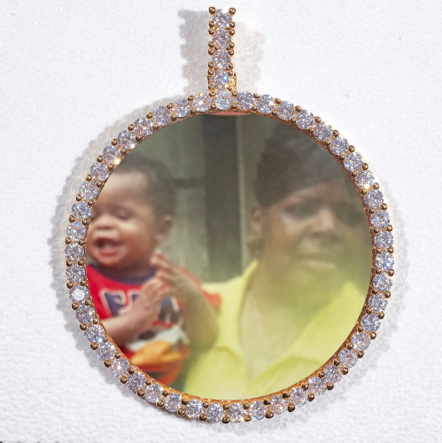 LARGE 3D CIRCLE CUSTOM PICTURE PENDANT
