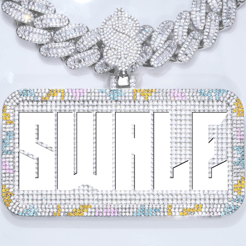 CUSTOM LETTER NECKLACE 3D COLORFUL SQUARE