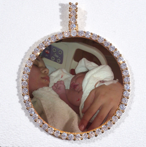 LARGE 3D CIRCLE CUSTOM PICTURE PENDANT