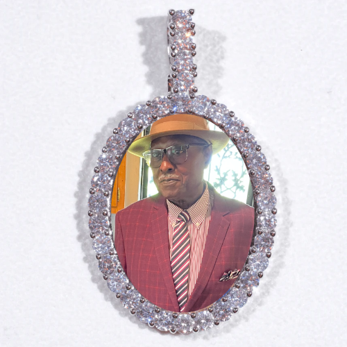 Large 3D Oval Custom Picture Pendant