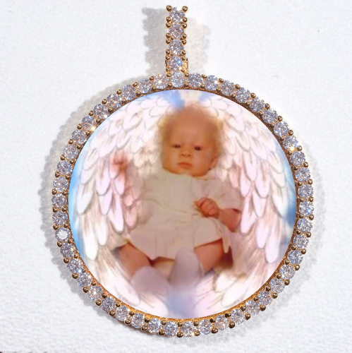 LARGE 3D CIRCLE CUSTOM PICTURE PENDANT