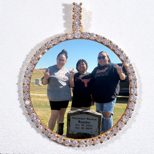 LARGE 3D CIRCLE CUSTOM PICTURE PENDANT