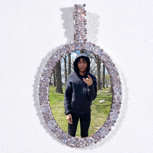 Large 3D Oval Custom Picture Pendant