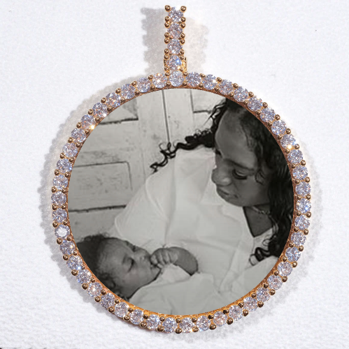 LARGE 3D CIRCLE CUSTOM PICTURE PENDANT