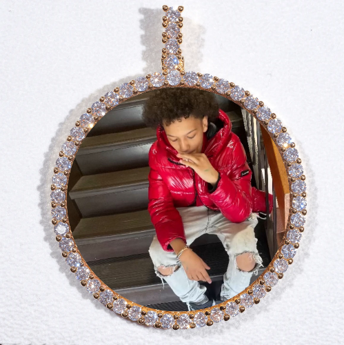 LARGE 3D CIRCLE CUSTOM PICTURE PENDANT