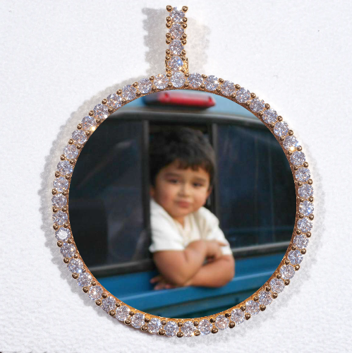 LARGE 3D CIRCLE CUSTOM PICTURE PENDANT