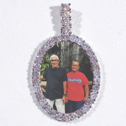 Large 3D Oval Custom Picture Pendant