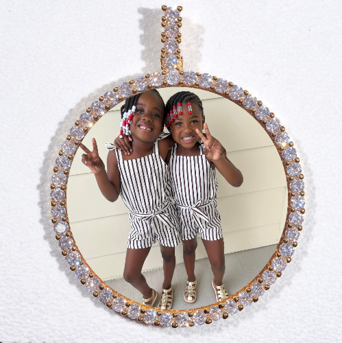 LARGE 3D CIRCLE CUSTOM PICTURE PENDANT