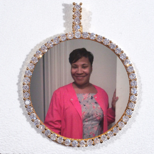 LARGE 3D CIRCLE CUSTOM PICTURE PENDANT
