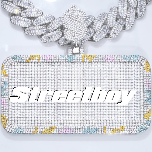 CUSTOM LETTER NECKLACE 3D COLORFUL SQUARE