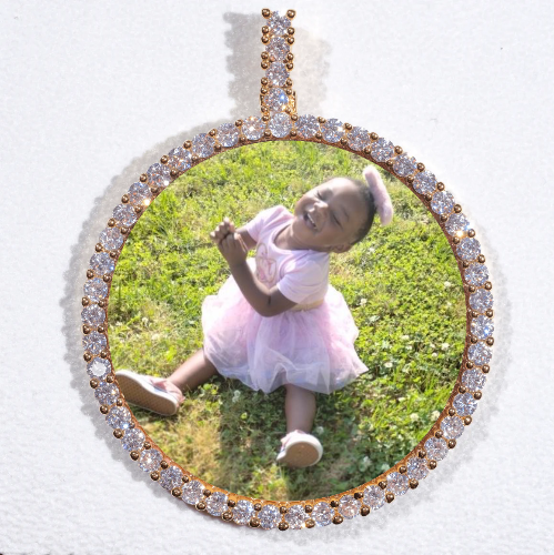 LARGE 3D CIRCLE CUSTOM PICTURE PENDANT