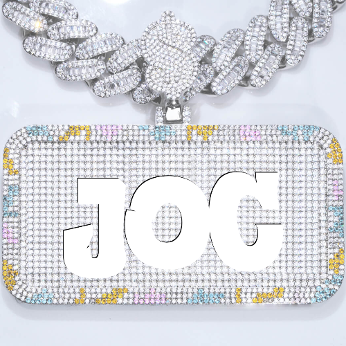 CUSTOM LETTER NECKLACE 3D COLORFUL SQUARE