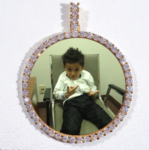 LARGE 3D CIRCLE CUSTOM PICTURE PENDANT