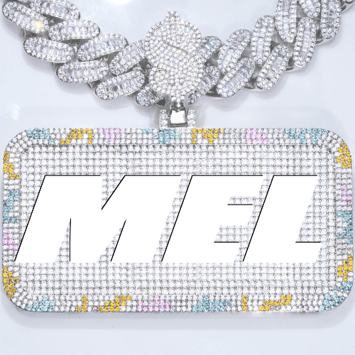 CUSTOM LETTER NECKLACE 3D COLORFUL SQUARE