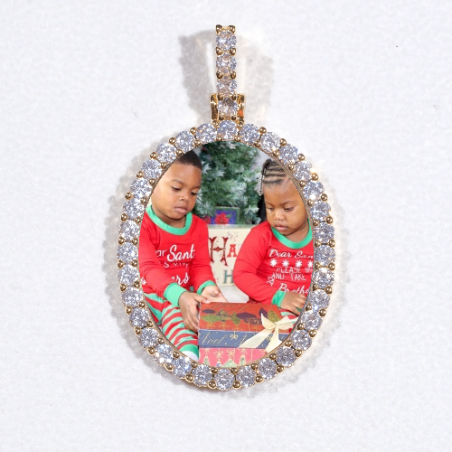 3D Oval Custom Picture Pendant