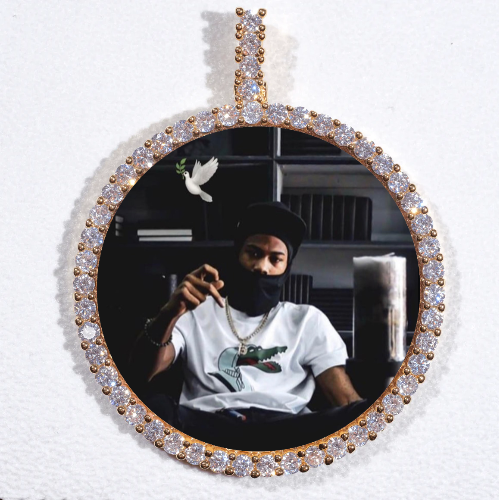 LARGE 3D CIRCLE CUSTOM PICTURE PENDANT
