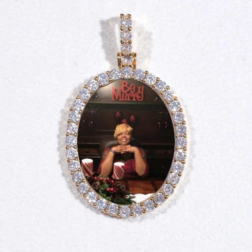 3D Oval Custom Picture Pendant
