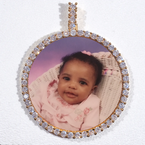 LARGE 3D CIRCLE CUSTOM PICTURE PENDANT