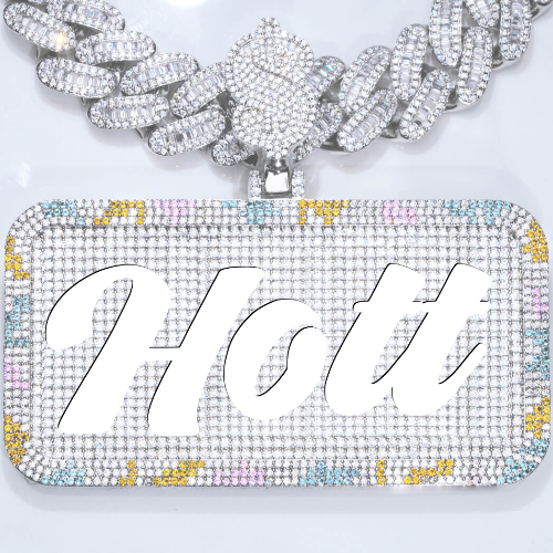 CUSTOM LETTER NECKLACE 3D COLORFUL SQUARE