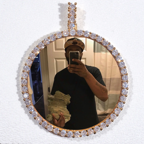 LARGE 3D CIRCLE CUSTOM PICTURE PENDANT