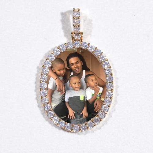 3D Oval Custom Picture Pendant