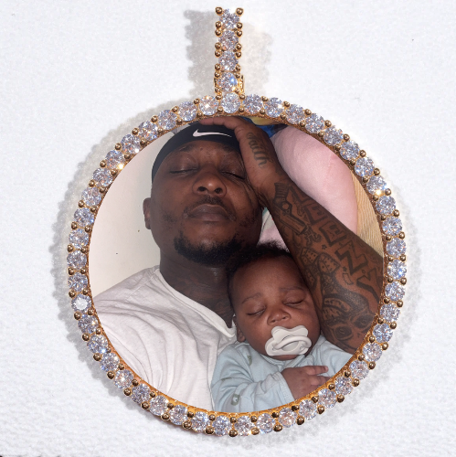 LARGE 3D CIRCLE CUSTOM PICTURE PENDANT