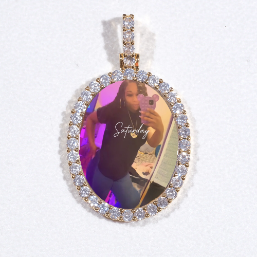 3D Oval Custom Picture Pendant