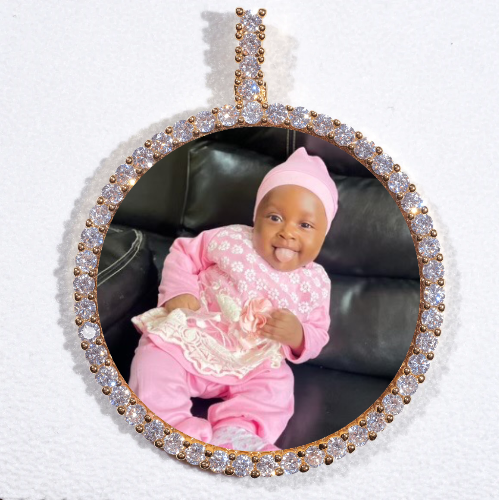 LARGE 3D CIRCLE CUSTOM PICTURE PENDANT