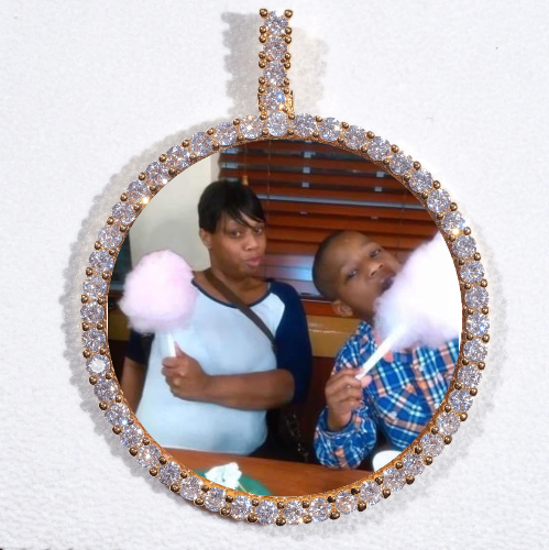 LARGE 3D CIRCLE CUSTOM PICTURE PENDANT