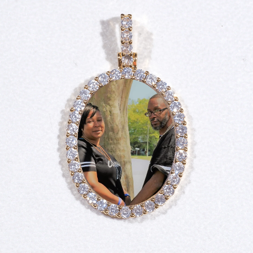 3D Oval Custom Picture Pendant