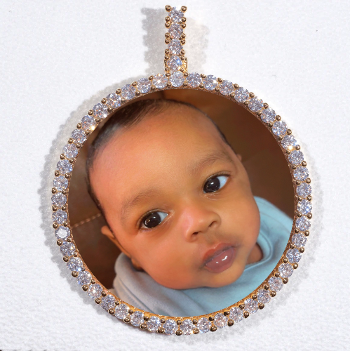 LARGE 3D CIRCLE CUSTOM PICTURE PENDANT