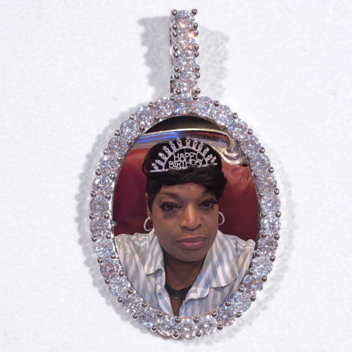 Large 3D Oval Custom Picture Pendant