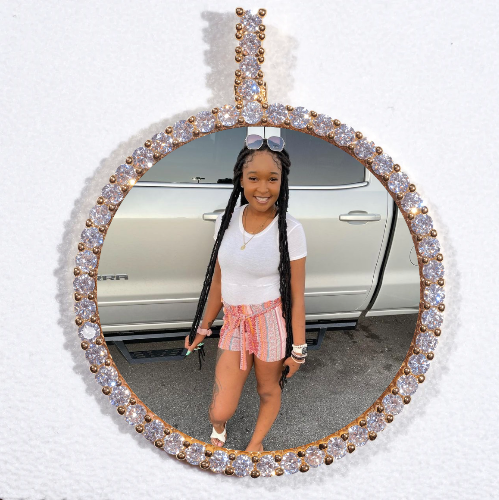 LARGE 3D CIRCLE CUSTOM PICTURE PENDANT