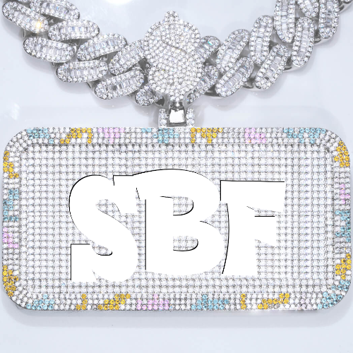 CUSTOM LETTER NECKLACE 3D COLORFUL SQUARE