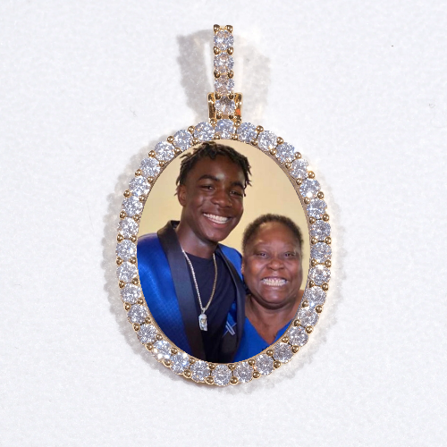 3D Oval Custom Picture Pendant