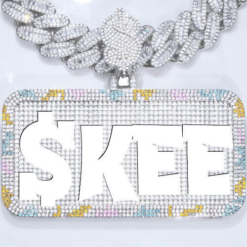 CUSTOM LETTER NECKLACE 3D COLORFUL SQUARE