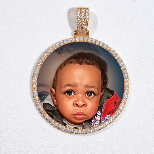 MEDIUM 3D CIRCLE CUSTOM PICTURE PENDANT