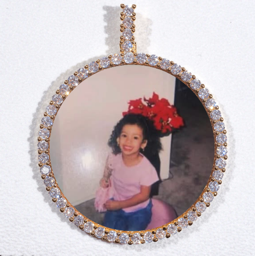 LARGE 3D CIRCLE CUSTOM PICTURE PENDANT