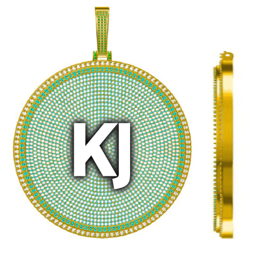 CUSTOM LETTER NECKLACE 3D BIG DISC