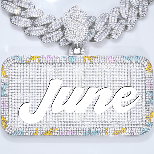 CUSTOM LETTER NECKLACE 3D COLORFUL SQUARE