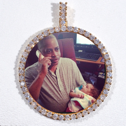 LARGE 3D CIRCLE CUSTOM PICTURE PENDANT