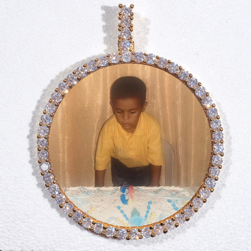 LARGE 3D CIRCLE CUSTOM PICTURE PENDANT