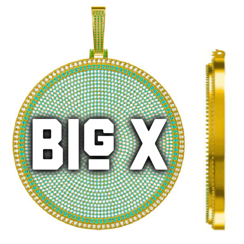 CUSTOM LETTER NECKLACE 3D BIG DISC