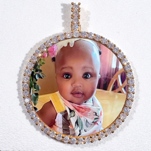 LARGE 3D CIRCLE CUSTOM PICTURE PENDANT
