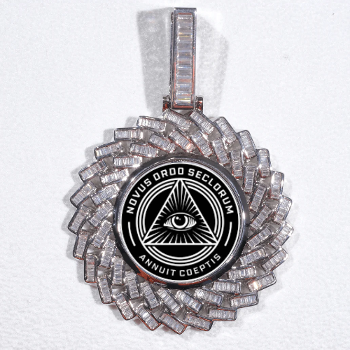 Large 3D Baguette Custom Picture Pendant